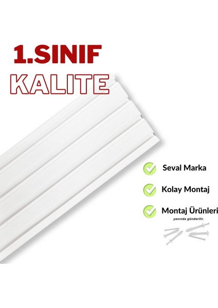 4 Raylı Korniş Perde Rayı