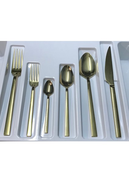 Titanyum Gold 12 Kişilik 72 Parça Kaşık Çatal Bıçak Seti