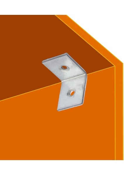 Mobilya Köşe Bağlantı Sabitleme L Demir Deprem Dolap Duvar Birleştirme Gönye 30X30X20 mm (10 Adet)
