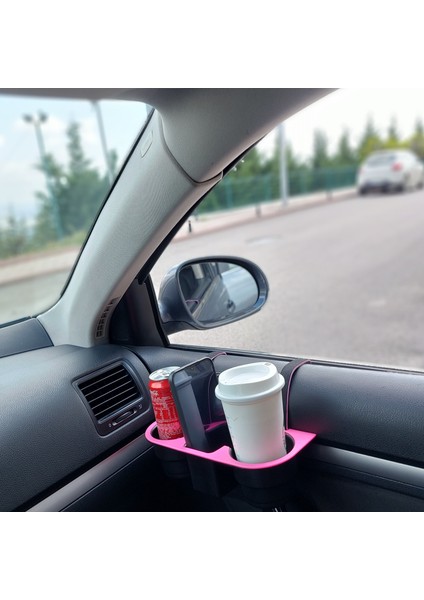 HR PLAST araç içi oto bardaklık ve bardak içecek telefon tutucu organizer Pembe Renk Seçeneği