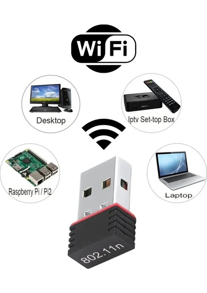 USB Wifi Adaptörü Kablosuz Internet Alıcı Ağ Kartı Masaüstü Bilgisayar Pc 300 Mbps 802.11N