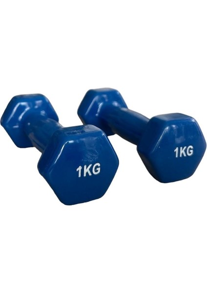 Ckspor 1 kg x 2 Adet Köşeli Vinly Dambıl Seti Kaymaz Özel Kaplama Ithal Ergonomik Dambıl