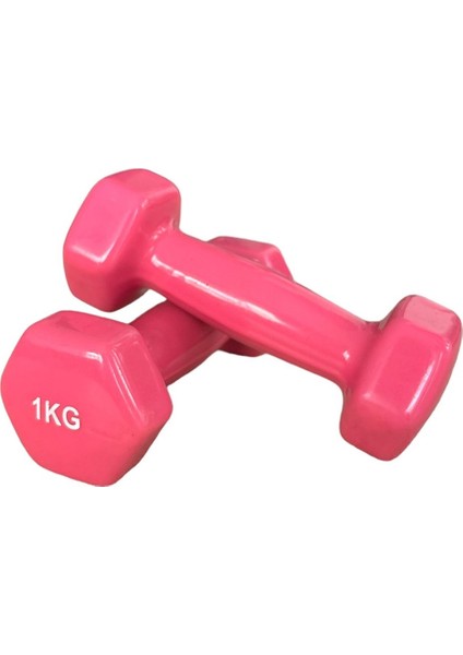 Ckspor 1 kg x 2 Adet Köşeli Vinly Dambıl Seti Kaymaz Özel Kaplama Ithal Ergonomik Dambıl modelleri