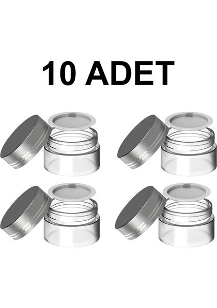 10 Adet 35 ml Boş Şeffaf Cam Seyahat Krem ve Organizer Kavanozu Kozmetik Kutu