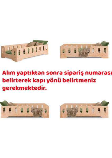 Montessori Yatak Doğal Ahşap Yatak Bebek ve Çocuk Karyola