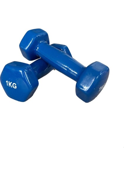 Ckspor 1 kg x 2 Adet Köşeli Vinly Dambıl Seti Kaymaz Özel Kaplama Ithal Ergonomik Dambıl