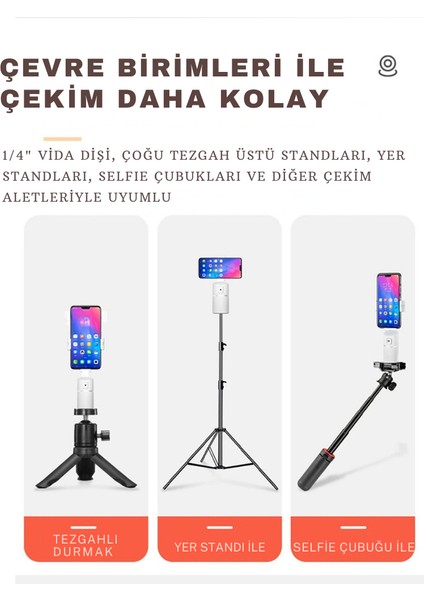 Yüz Izleme Gimball 360° Vücut Izleme Telefon Tutucu Vlog Canlı Telefon Selfie Aı Yapay Zeka Destekli Telefon Gimbali