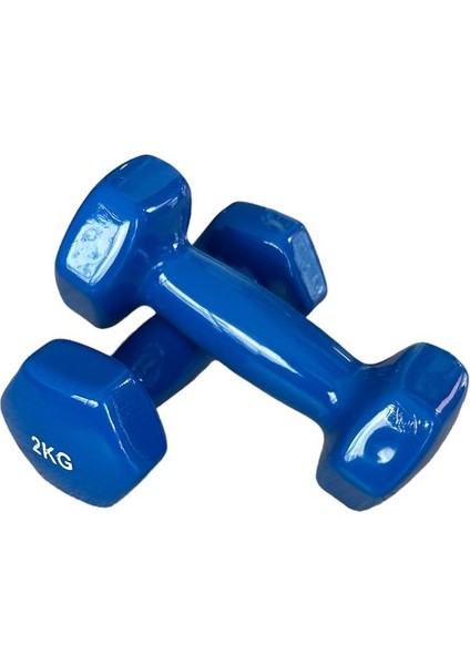 Ckspor 2 kg x 2 Adet Köşeli Vinly Dambıl Seti Kaymaz Özel Kaplama Ithal Ergonomik Dambıl