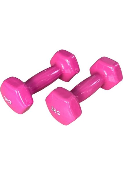Ckspor 2 kg x 2 Adet Köşeli Vinly Dambıl Seti Kaymaz Özel Kaplama Ithal Ergonomik Dambıl