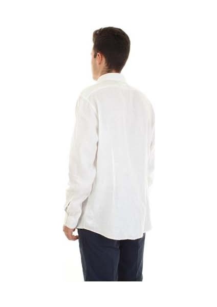 Erkek Marka Logolu Uzun Kollu Slim Fit Beyaz Gömlek K10K109286-0K4