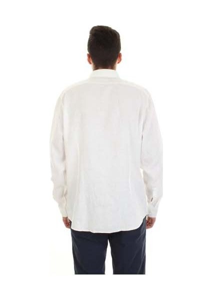 Erkek Marka Logolu Uzun Kollu Slim Fit Beyaz Gömlek K10K109286-0K4
