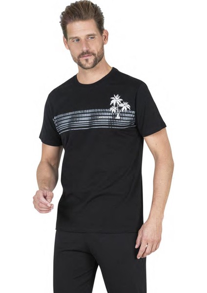 Yazlık Erkek Pijama Takım, %100 Pamuk, Cepli Erkek Pijama Takım