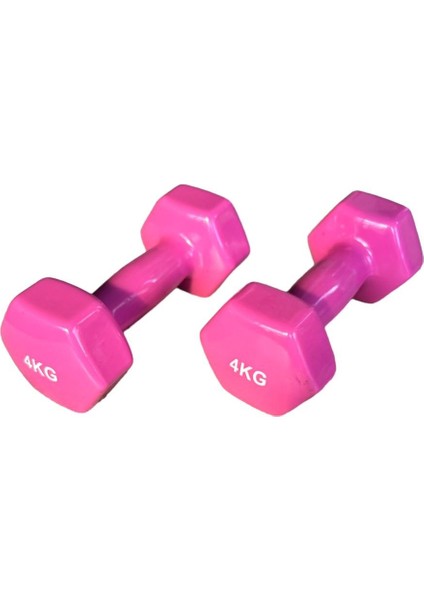 Ckspor 4 kg x 2 Adet Köşeli Vinly Dambıl Seti Kaymaz Özel Kaplama Ithal Ergonomik Dambıl