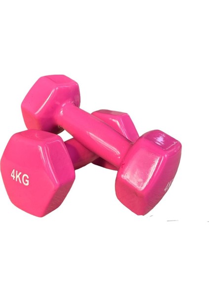 Ckspor 4 kg x 2 Adet Köşeli Vinly Dambıl Seti Kaymaz Özel Kaplama Ithal Ergonomik Dambıl