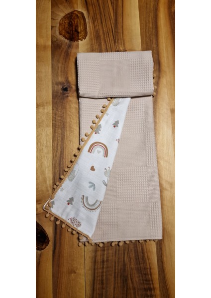 Müslin Pike Battaniye Pamuk 100X80 Ölçülerinde Bebek Battaniyesi