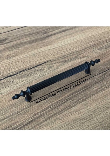 Şehzade Siyah Tv Ünitesi Vestiyer Yatak Odası Mutfak Dolap Çekmece Kulpu 192 mm (19,2 Cm) 1 Adet