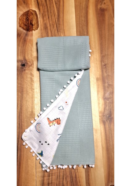 Müslin Pike Battaniye Pamuk 100X80 Ölçülerinde Bebek Battaniyesi