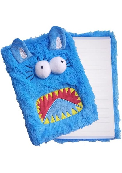 Pelüş Defter Sevimli Canavar 1 Adet Peluş Hayvan Figürlü Hatıra Günlük Çizgil Defteri Mavi Tüylü Hediye modelleri