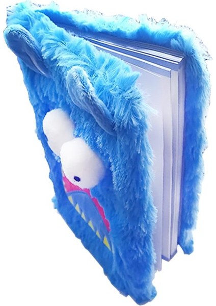 Pelüş Defter Sevimli Canavar 1 Adet Peluş Hayvan Figürlü Hatıra Günlük Çizgil Defteri Mavi Tüylü Hediye fırsatları