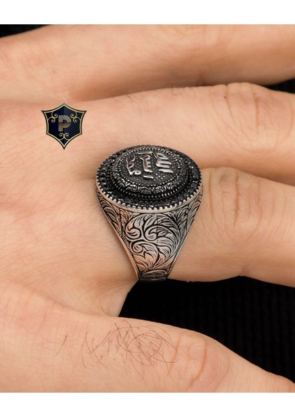 Gümüş Mührü Şerif Zirkon Taş Süslemeli 925 Ayar Gümüş Erkek Yüzüğü fırsatları