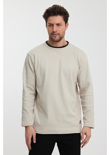 Alexandergardı Bisiklet Yaka Garnili Sweatshirt (E22-72300)