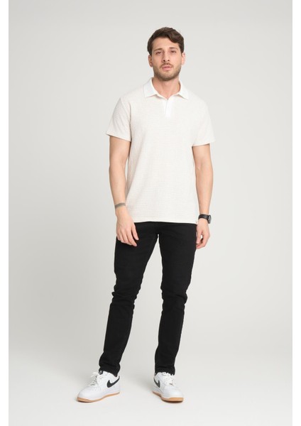 Waffle Desenli Polo Yaka T-Shirt (E24-PLTS00)