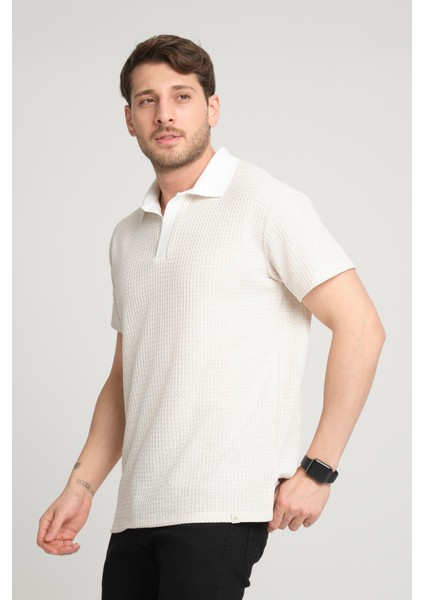 Waffle Desenli Polo Yaka T-Shirt (E24-PLTS00) fırsatları