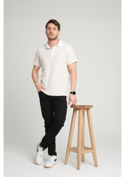 Waffle Desenli Polo Yaka T-Shirt (E24-PLTS00) indirimleri