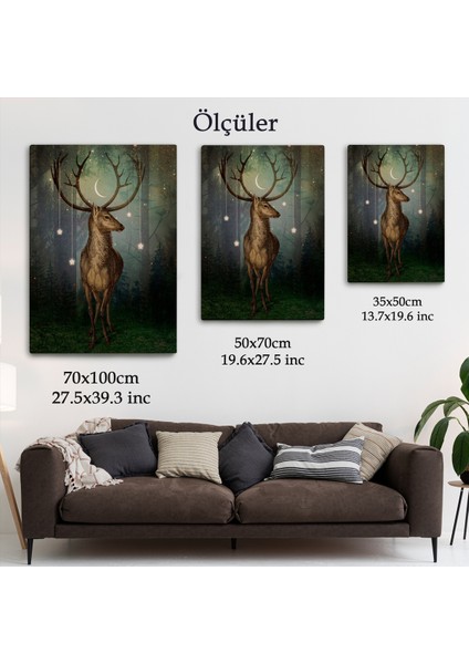 Gece Orman'daki Geyik TABLOSU-6309 indirimleri