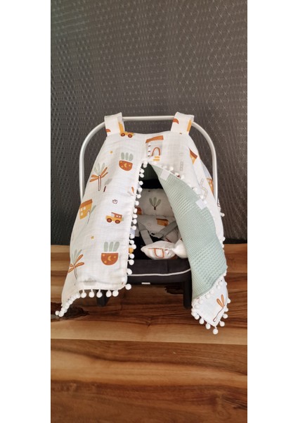 Puset Örtüsü ve Minder % Pamuk Pike ve Müslin Kumaştan