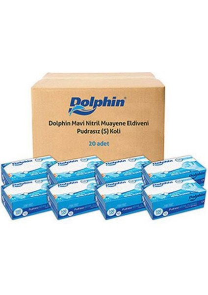 Mavi Nitril Eldiven Pudrasız (M) 20 Pk x 100 Adet (Koli) fiyatları