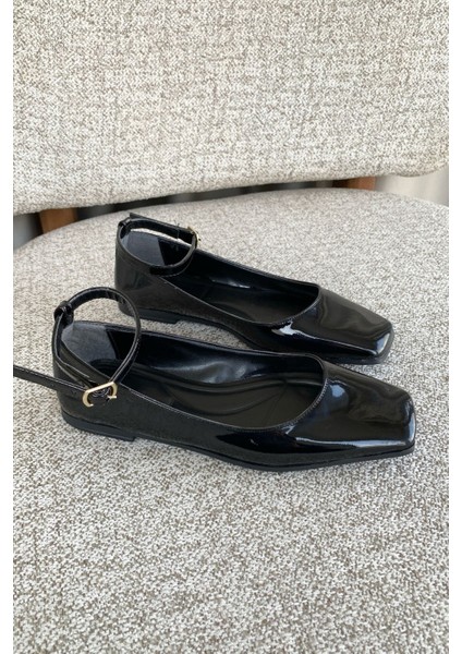 Kadın Moli Babet Ayakkabı - Siyah-Rugan modelleri