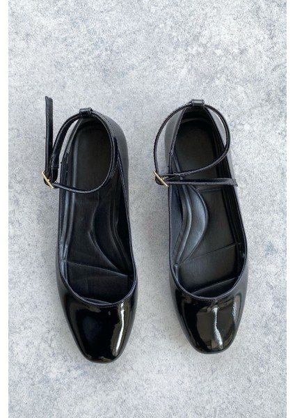 Kadın Poliga Babet Ayakkabı - Siyah-Rugan fiyatları