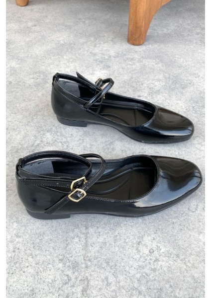 Kadın Lavenzo Babet Ayakkabı - Siyah-Rugan fiyatları