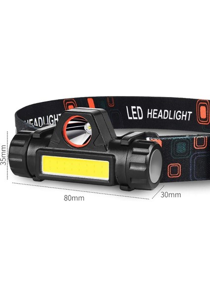 Mir LED Kafa Feneri Mini LED Far USB Şarj Edilebilir Ayarlanabilir Açı Su Geçirmez Hafif Cob Kafa Lambası Dağ Tırmanışı Gece Balıkçılık Iç Dış Mekan Kullanımı Için Cata CT-9120