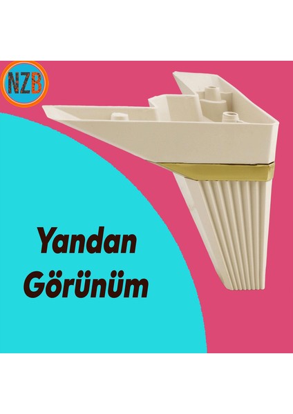 Mobilya Kanepe Çekyat Sehpa Tv Ünitesi Koltuk Ayağı Baza Ayak 12 cm Krem Altın indirimleri