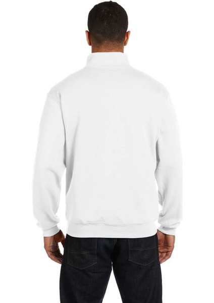 Ghassy Co. Erkek Dik Yaka Silver Yarım Fermuarlı Sweatshirt