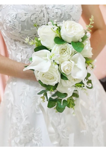 Fulya Gelin Buketi ve Damat Yaka Çiçeği (Gelin, Düğün, Nişan, Kına, El Buketi, Gelin Çiçeği, Damat) modelleri