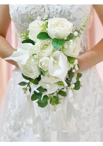 Fulya Gelin Buketi ve Damat Yaka Çiçeği (Gelin, Düğün, Nişan, Kına, El Buketi, Gelin Çiçeği, Damat) fırsatları