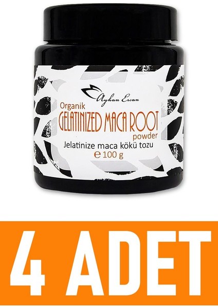 Ayhan Ercan Organik Jelatinize Maca Kökü Tozu Lepidyum Maca Root 100 gr (4 Adet)