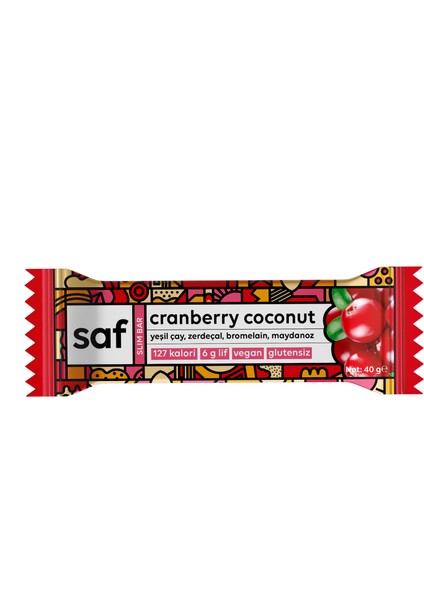 Saf Nutrition Cranberry Coconut Slım Bar 40 GRX12