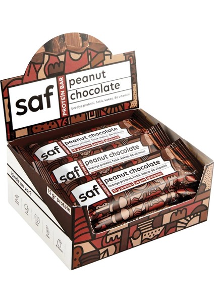 Saf Nutrition Peanut Chocolate Hıgh Proteın Bar 50GRX12