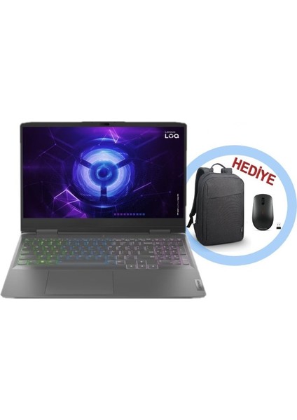 Loq 15IRH8 82XV00G9TXM2 Intel Core I7-13620H 64 GB 512 GB SSD RTX4060 15.6" Full Hd Windows 11 Home Notebook çanta ve mouse hediyeli