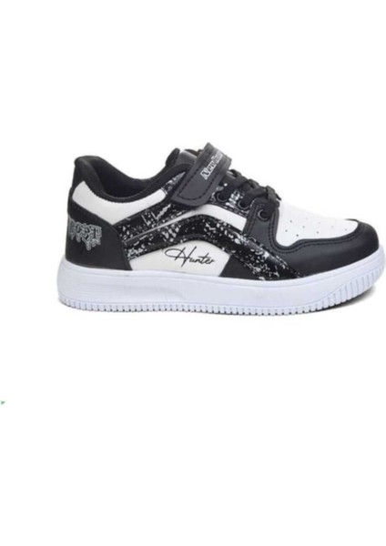 Siyah Beyaz Unisex Kids Sneaker Esnek Rahat Kalıp Çocuk Spor Ayakkabı Günlük Ayakkabı New Hunter