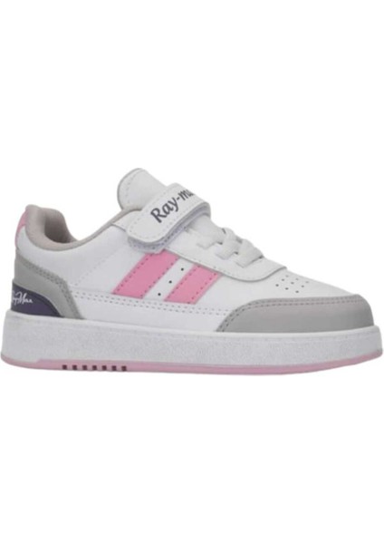 Mevsimlik Kaymaz Cırtlı Günlük Çocuk Spor Ayakkabı Beyaz Pembe Raymax