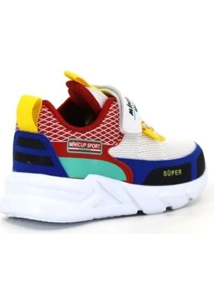 Beyaz Mavi Sarı Unisex Kids Sneaker Esnek Rahat Kalıp Çocuk Spor Ayakkabı Tam Kalıp Günlük Ayakkabı