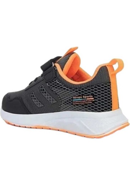 Ndrops Sneaker Esnek Hafif Rahat Terletmez Çocuk Spor Ayakkabı Tam Kalıp Günlük Ayakkabı Siyah Orange