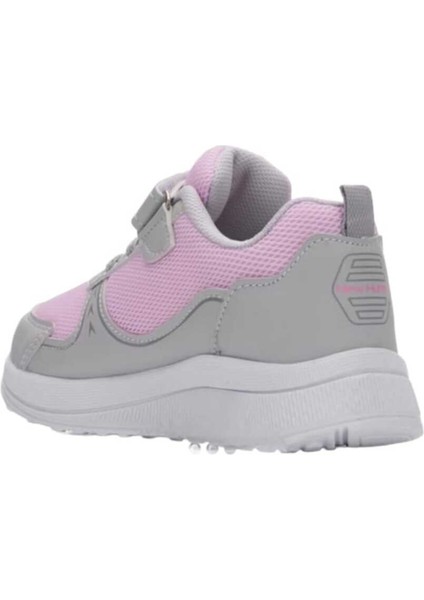 Hunter Sneaker Esnek Hafif Rahat Çocuk Spor Ayakkabı Tam Kalıp Günlük Ayakkabı Gri Pembe