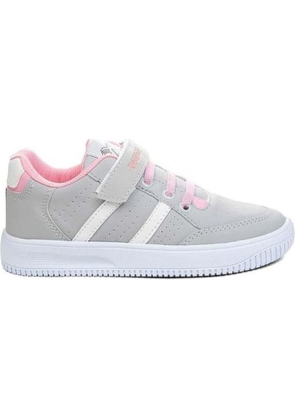 Kız Çocuk Anatomik Ultra Hafif Taban Sneaker Su Geçirmez Spor Ayakkabı Buz Gri-Pembe