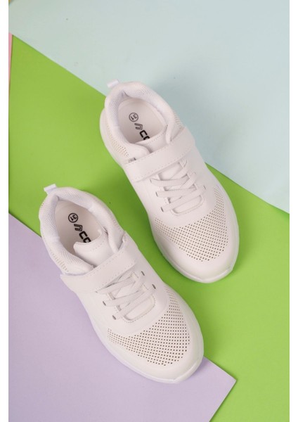 Cırtlı Beyaz Çocuk Spor Ayakkabı Zila modelleri